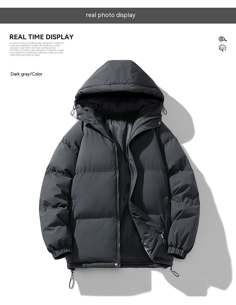 Men'S Hoodie Padded Coat Thickened Cotton-Padded Clothes Loose Casual Cotton-Padded Jacket